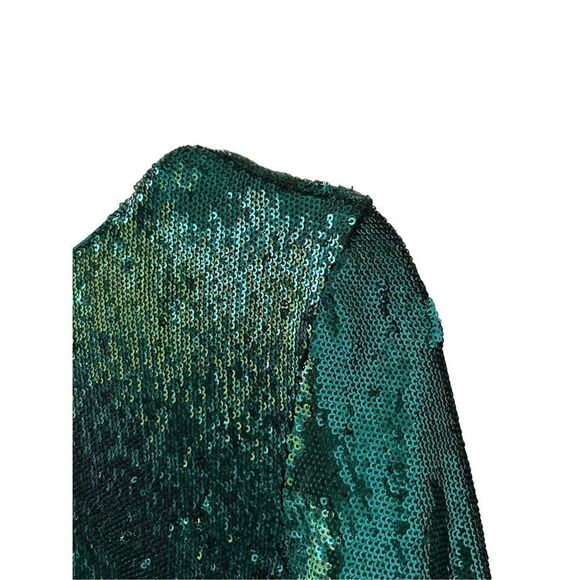 Dress The Population Emilia Sequin Long Sleeve Midi Dress Womens Green Small - Picture 6 of 11